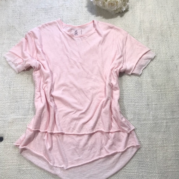 Free People Tops - WE THE FREE Light Pink MutiLayer Burnout Tee